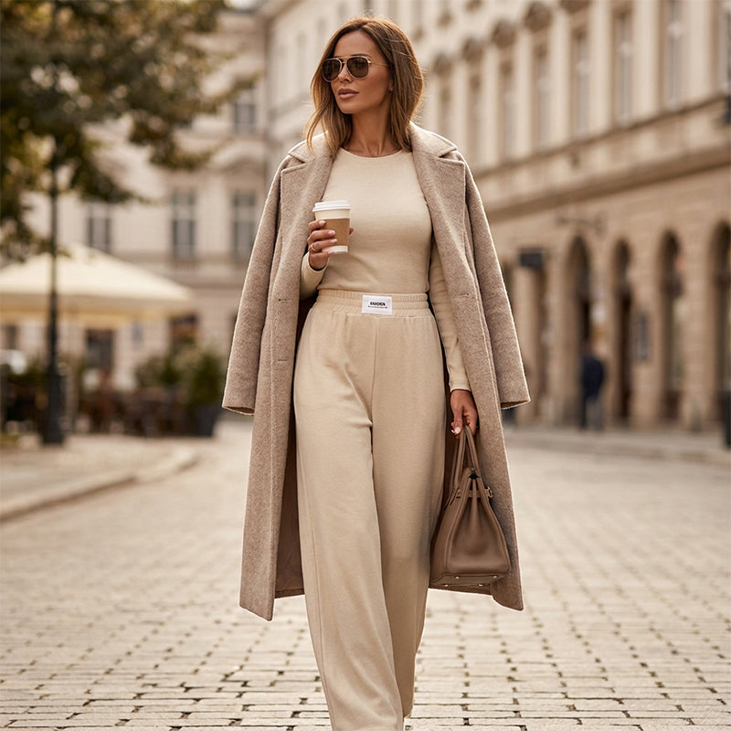 Ensemble deux pièces uni pour femme
