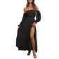Robe femme à épaules dénudées et taille haute