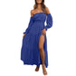 Robe femme à épaules dénudées et taille haute
