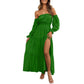 Robe femme à épaules dénudées et taille haute
