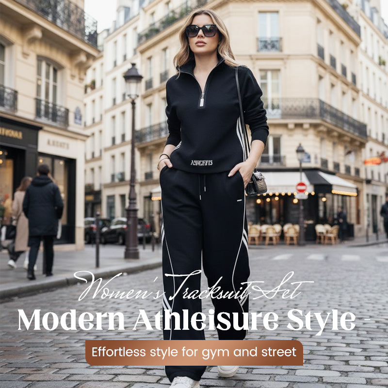 💃OFFRE SPÉCIALE - DÉJÀ TERMINÉ : 50 % DE RÉDUCTION🌸Ensemble de survêtement décontracté à demi-zip pour femme