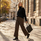 📢📢50 %  DE RÉDUCTION !! ⏰Pantalon droit à taille haute pour femme, imprimé léopard