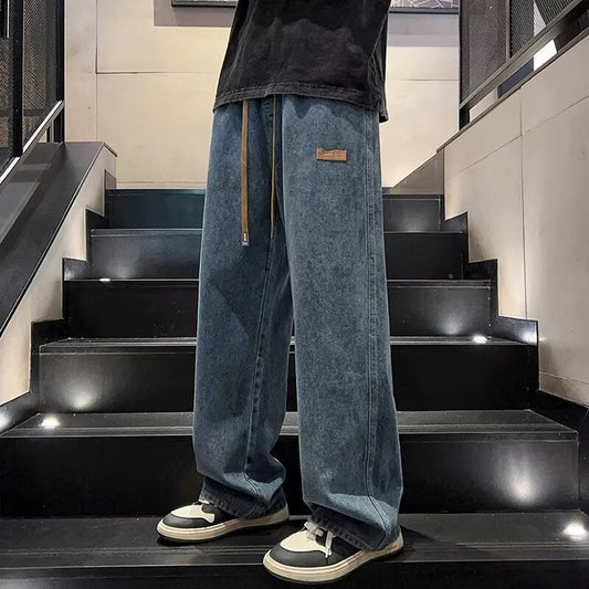 📢 50 % de réduction !! ⏰ Jean Ample à Jambes Larges pour Homme – Confort Max, Style Streetwear & Coupe Tendance Rétro ✨