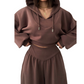📢📢60 % de réduction !! ⏰Ensemble sweat à capuche court et pantalon large pour femme