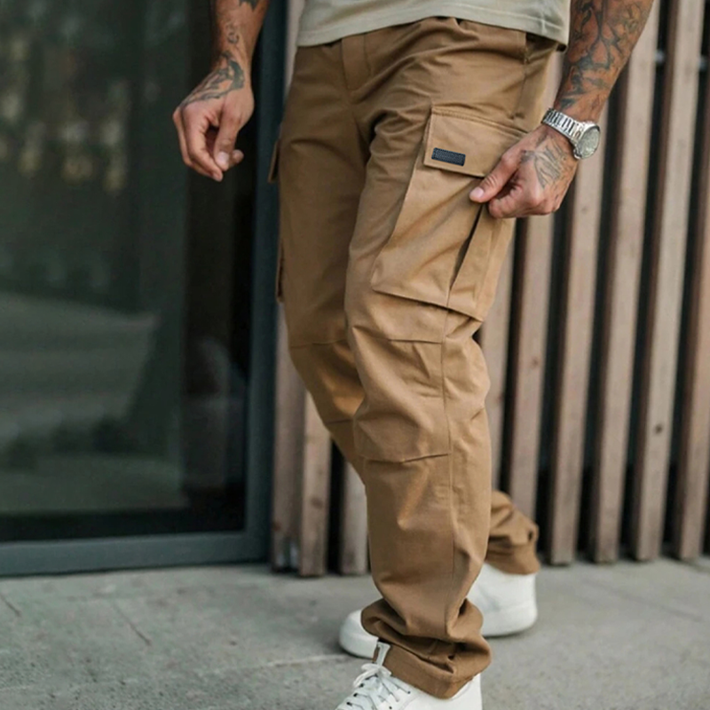 Pantalon cargo classique à poches multiples pour homme