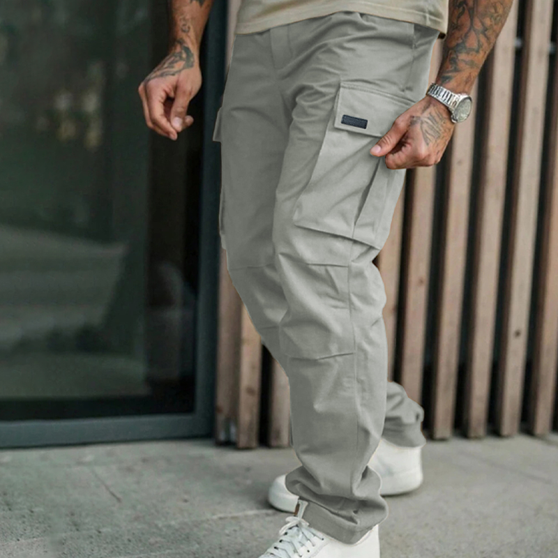 Pantalon cargo classique à poches multiples pour homme