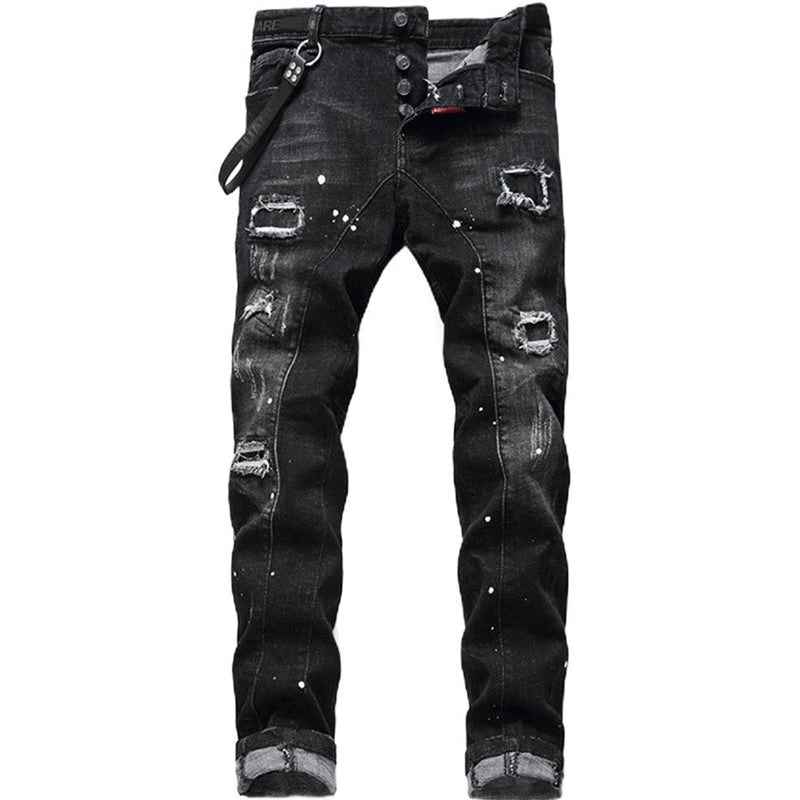 📢📢50 % de réduction !! ⏰Jean slim déchiré effet usé pour homme