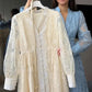 📢📢50 % de réduction !! ⏰ Robe Vintage à Manches Lanternes Brodées – Dentelle Délicate, Coupe Romantique & Élégance Rétro 🌸