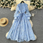 📢📢50 % de réduction !! ⏰ Robe Vintage à Manches Lanternes Brodées – Dentelle Délicate, Coupe Romantique & Élégance Rétro 🌸