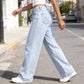 Bow Embroidered High-Waist Straight-Leg Jeans