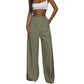 Pantalon taille haute à jambes larges pour femme