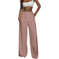 Pantalon taille haute à jambes larges pour femme