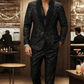 🔈🔈NOUVEAUTÉS 2026 - JUSQU'À -50 % !!!🧥👖Ensemble smoking noir pailleté pour homme