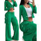Modern Streetwear Two-Piece Set with Cargo Pockets