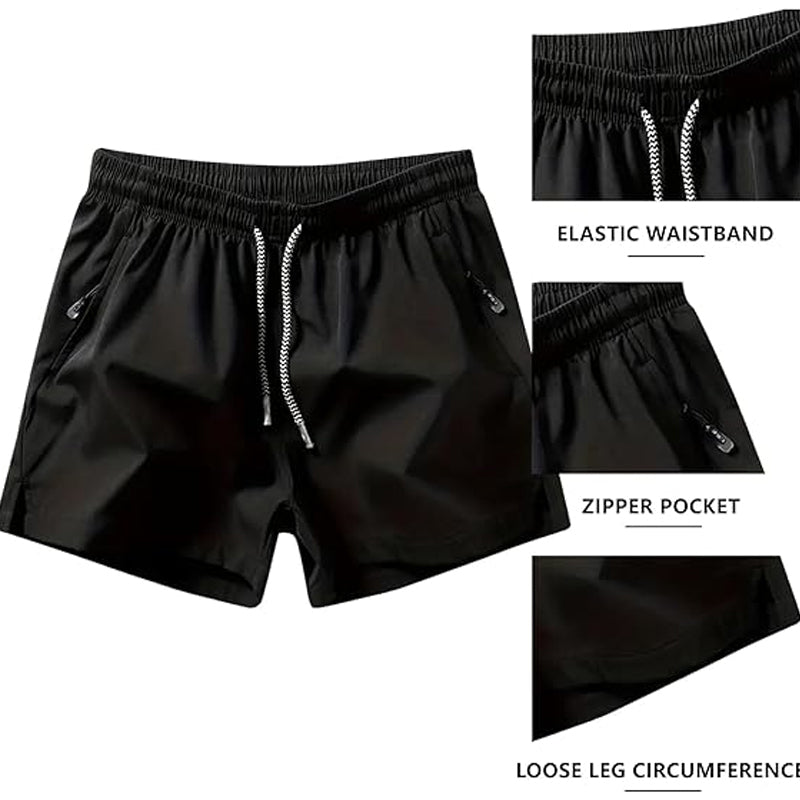 🩳 50% DE RÉDUCTION ! 💎 Short de Sport à Séchage Rapide pour Homme – Poches Zippées, Ceinture Réglable & Tissu Cool-Touch 🏃‍♂️