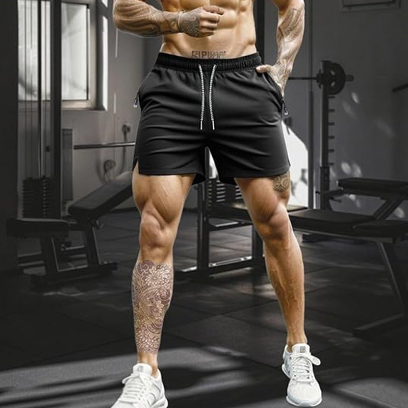 🩳 50% DE RÉDUCTION ! 💎 Short de Sport à Séchage Rapide pour Homme – Poches Zippées, Ceinture Réglable & Tissu Cool-Touch 🏃‍♂️