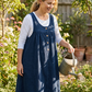 Robe longue à bretelles et boutons sur le devant pour femme
