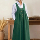 Robe longue à bretelles et boutons sur le devant pour femme