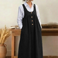 Robe longue à bretelles et boutons sur le devant pour femme