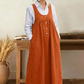 Robe longue à bretelles et boutons sur le devant pour femme