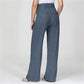 Pantalon taille haute à jambes larges et coupe ajustée