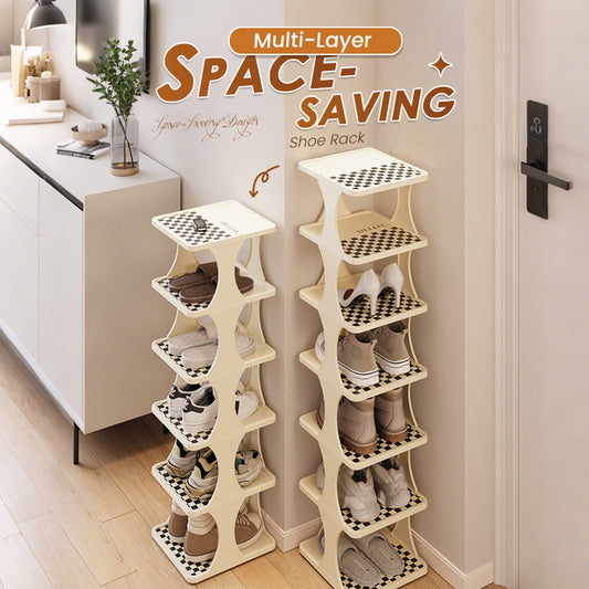 Étagère à chaussures multicouche peu encombrante