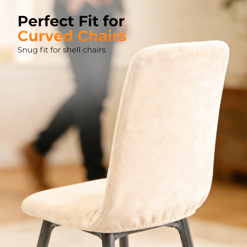 Housse de chaise souple et extensible à courbes