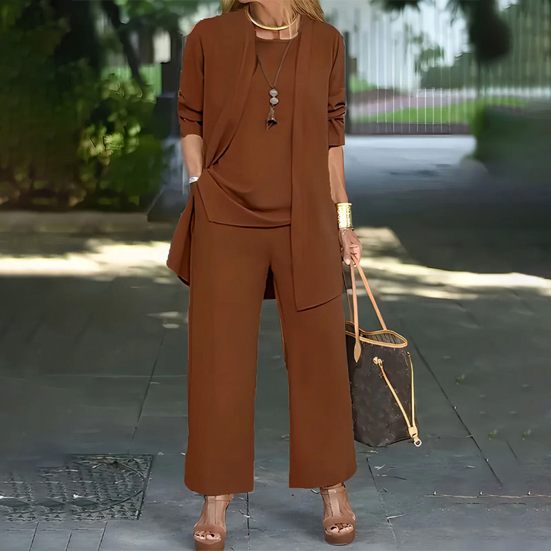 📢📢50 % de réduction !! ⏰Ensemble 3 pièces élégant pour femme, coupe décontractée