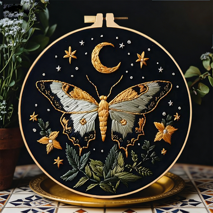 Kit de broderie DIY « Lune étoilée »
