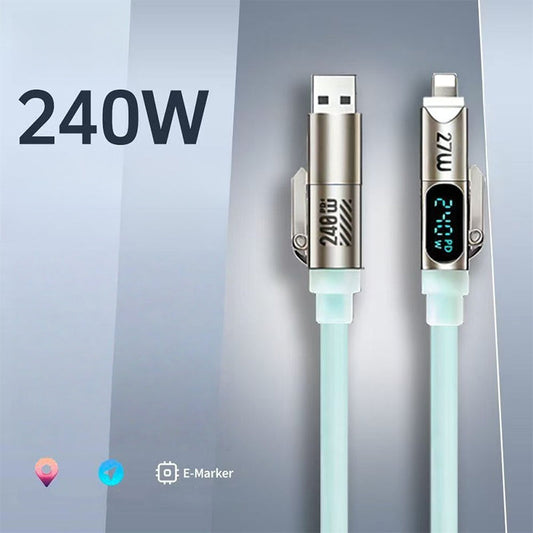 🔥Achetez-en 2, obtenez-en 1 gratuit🔥Câble de recharge rapide 4 en 1 de 240 W avec affichage numérique