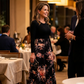 Robe à manches longues à imprimé floral et empiècements pour femme