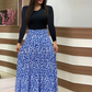 Robe à manches longues à imprimé floral et empiècements pour femme