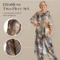 Ensemble tunique asymétrique et pantalon à imprimé floral pour femme