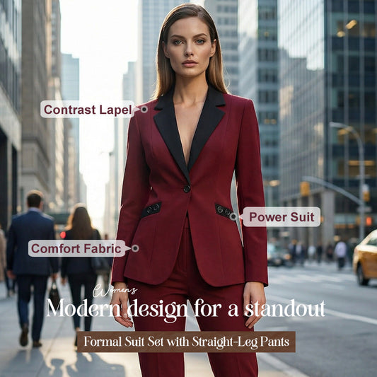 Ensemble costume formel moderne avec pantalon à jambes droites