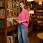 💖 Ensemble 2-pièces pour femme – Haut rose vif & Pantalon léopard – Coupe décontractée, Confortable & Respirant – Pour les loisirs et les sorties, du S au 5XL