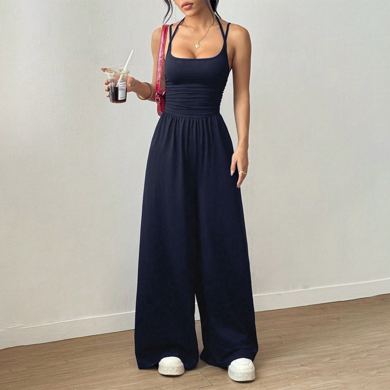 💎 50% DE RÉDUCTION ! 💎 Combinaison-Pantalon Femme à Fines Bretelles – Coupe Large, Tissu Fluide & Silhouette Élancée 🌸☀️
