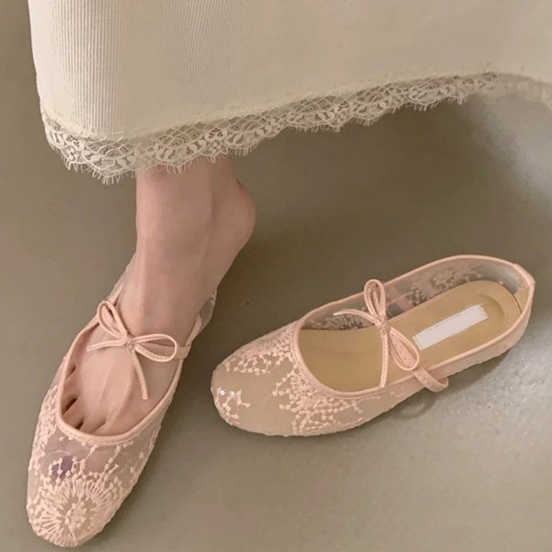 👡 60% DE RÉDUCTION! 🌸 Ballerines – Mesh Respirant, Nœud Décoratif & Confort Léger pour Toute la Journée ✨