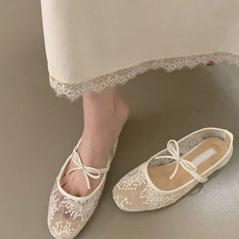 👡 60% DE RÉDUCTION! 🌸 Ballerines – Mesh Respirant, Nœud Décoratif & Confort Léger pour Toute la Journée ✨