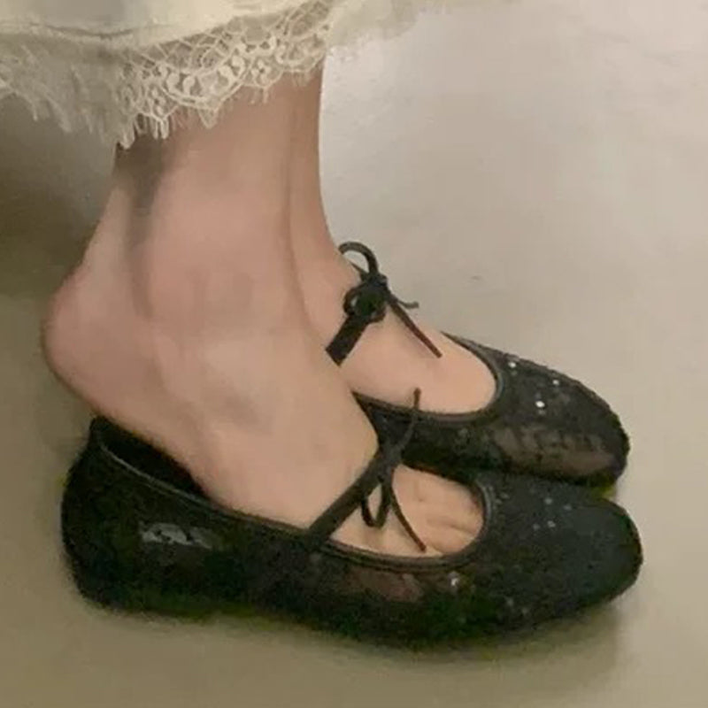 👡 60% DE RÉDUCTION! 🌸 Ballerines – Mesh Respirant, Nœud Décoratif & Confort Léger pour Toute la Journée ✨