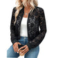 Veste légère à fermeture éclair en dentelle pour femme