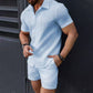 📢📢50 % DE RÉDUCTION !!!⏰Ensemble chemise et short pour homme