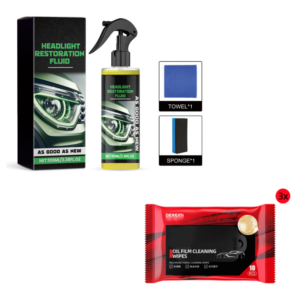📢📢50 % DE RÉDUCTION !!⏰ Fluide de Restauration de Phares – Anti-Jaunissement, Revêtement Cristallin & Application Express  🚗✨