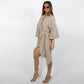 Robe portefeuille à col en V pour femme