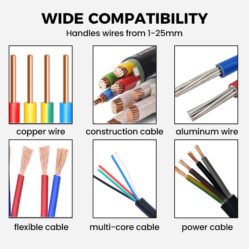 ⚙️ 50 % DE RÉDUCTION ! 🔌 Pince à dénuder pour fils de 1 à 25 mm – Alimentation automatique, lames réglables et haute efficacité 🛠️