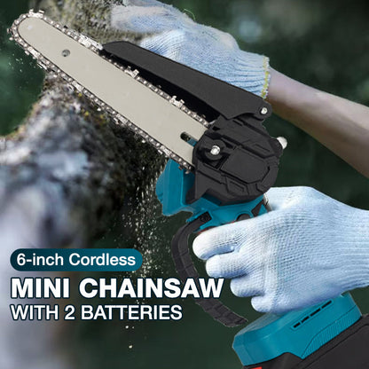 🌳 50% DE RÉDUCTION ! 🔋 Tronçonneuse portable sans fil 6 pouces, deux batteries incluses, outil de coupe pour bricolage