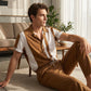 Ensemble 2 pièces chemise et pantalon color block pour homme