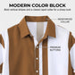 Ensemble 2 pièces chemise et pantalon color block pour homme