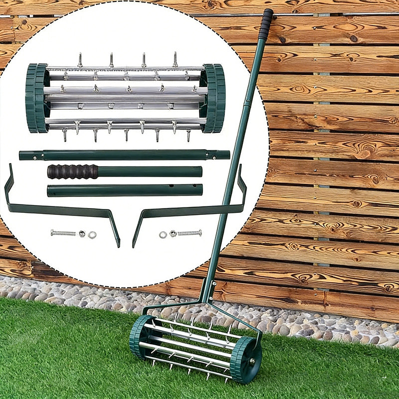 ⏳50 % de réduction pour une durée limitée⏰Aérateur de pelouse à roulettes avec poignée🏡🌱
