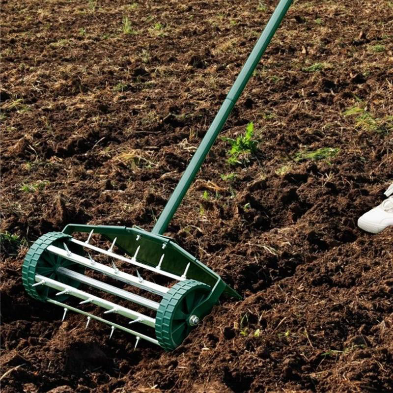 ⏳50 % de réduction pour une durée limitée⏰Aérateur de pelouse à roulettes avec poignée🏡🌱