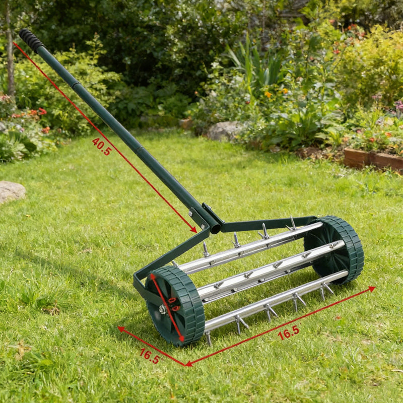 ⏳50 % de réduction pour une durée limitée⏰Aérateur de pelouse à roulettes avec poignée🏡🌱